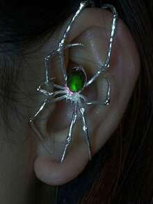 1pc Halloween Dark Gothic Creeper Spider Ear Cuffs For Women, Sweet Cool Punk Personalized Exaggerated Copper Earring Clip, Halloween Party Ear Jewelry Accessories Festival Gifts