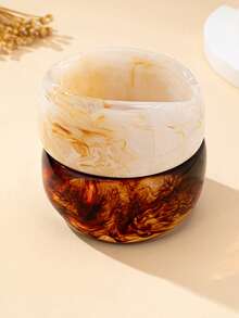 1pc Women's Resin Wide Bracelet, Retro Minimalist Hip-Hop Style, Suitable For Daily Wear And Vacation