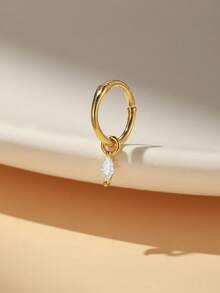 1pc 925 Sterling Silver Star/Flower/Water Drop Dangle Earrings For Women Dainty CZ Drop Hoop Earrings Hypoallergenic For Sensitive Ears Perfect For Daily Wear