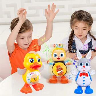 Juguete interactivo de abeja/pato/conejo bailarín con luces y música - Educativo, diseño colorido, ideal para regalos de cumpleaños, Navidad, Halloween (pilas no incluidas), regalos interactivos | Juguete de abeja de estilo de dibujos animados | Botones interactivos de calidad