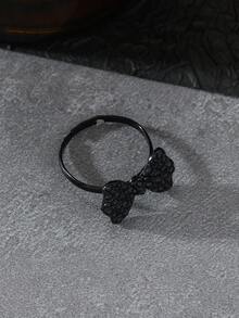 2 chiếc nhẫn hở đính đá phong cách Gothic tối màu thời trang, thích hợp để đeo hàng ngày và làm quà tặng cho phụ nữ - nơ - Xem 4