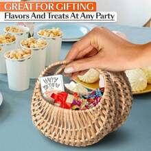 Bộ 1/2 giỏ hoa cho bé gái - Giỏ đan có lót, giỏ mây nhỏ có tay cầm, thích hợp cho đám cưới, trang trí tiệc mừng em bé, đựng hoa giấy, kẹo, đồ trang trí và quà tặng - Nhỏ gọn và có thể tái sử dụng. - Nhiều màu - Xem 6