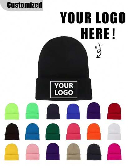 One Unisex Customized Knitted Beanie Hat Without Brim, Couple Customized Hat, Suitable For Daily Wear, Mother's Day Gift Fashionable, Colorful, Cute, Adorable, Contracted, Kawaii, Stylish, Fall Fashion, Unisex, Casual Custom, Personalized, Unique Winter Fashion, Christmas Gift, Personalized Gifts High School Senior High School Students, College Students, University Students, Freshman, Sophomore, Underclassmen