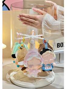 1 件毛绒玩偶 360° 旋转收纳盒，适用于拉布布，亚克力防尘收集柜，玩偶吊坠圆柱形旋转展示架，非常适合怪物毛绒玩具（不含玩偶），毛绒玩具旋转展示盒|玩具收纳整理器，玩具展示盒 - 彩色 - 查看 6