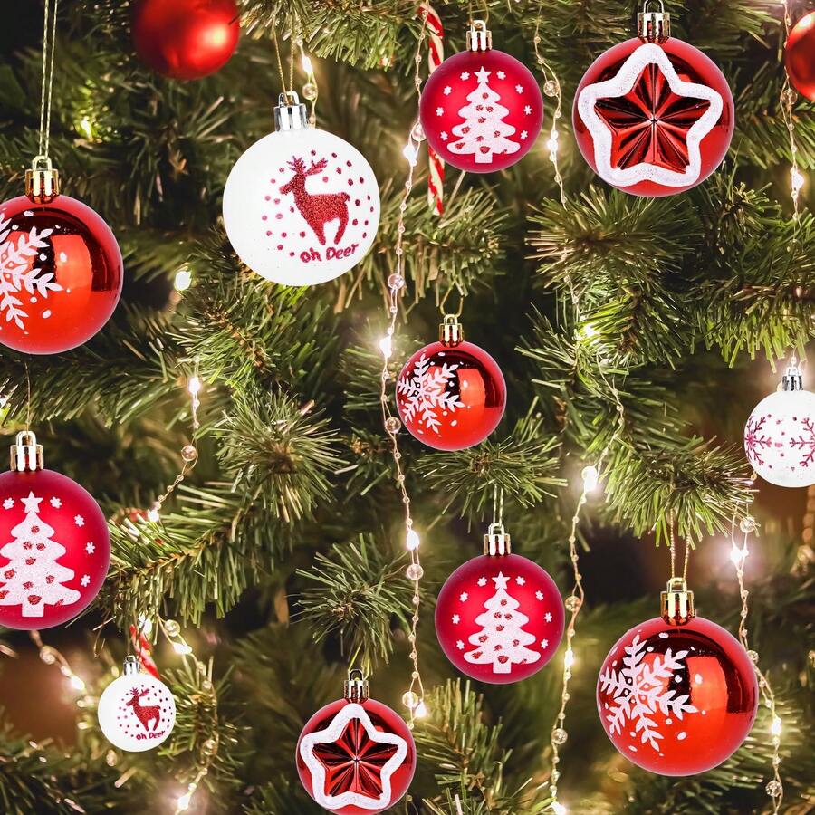 12 piezas de decoraciones navideñas con ganchos, decoraciones colgantes para el árbol de Navidad