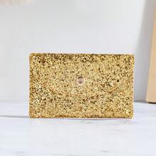 闪光亮片可爱零钱包，轻便休闲随身包 - 金色 - 查看 8