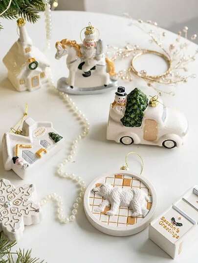 1件圣诞创意彩绘异形铂金吊坠，北欧圣诞树装饰吊坠，圣诞树挂饰，圣诞装饰品，适用于圣诞树、圣诞派对装饰、庆祝活动、摄影道具、情人节、母亲节、感恩节、圣诞场景，是完美的节日礼物、季节性装饰品，祝您圣诞快乐！圣诞装饰，冬季房间装饰，家居圣诞礼物，圣诞装饰品