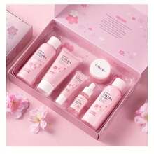 6 Pcs Skin Care Sets JAPAN SAKURA Women Beauty Gift Sets Sakura Skin Care Kit With Cleanser, Toner, Serum, Eye Cream, Lotion, Essence Cream Travel Kit For Women Teen Girls - 6件 - 查看 3