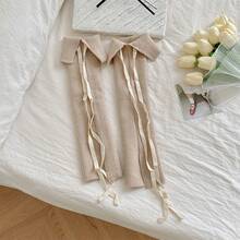 Autumn And Winter Atmosphere Dressing, Layered Socks, Women's Fashion Straps, Calf Sleeves, Slit, Girls' Pile Socks - 黑色 - 查看 10