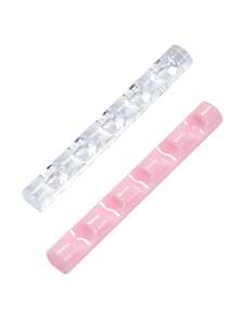 RANCAI 2pcs Nail Art Brush Holder, Pink Transparent 5-Slot Nail Art Brush Rack, Mini Portable Acrylic Stand, Nail Art Tool DIY Nail Sculpture Painting Pencil Brush Display Rack - Multicolor - View 9