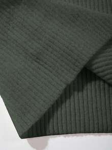 男士罗纹高领毛衣，休闲宽松套头针织衫，秋冬季长袖上衣 - 灰色 - 查看 11