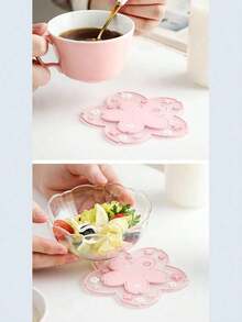 1/2/4pcs Cherry Blossom Silicone Cup Coaster PVC Dining Table Heat Insulation Pad Bowl Pad - Nhiều màu - Xem 5