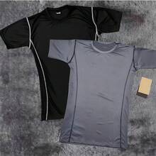 Kit 2 Premium Pro Men's Compression Shirts Fit Gym Training - 1 Đen + 1 Xám - Xem 1