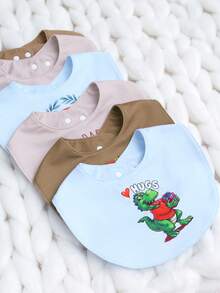 3件套可爱动物图案婴儿围兜 - 彩色 - 查看 3