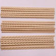 10pcs/40cm Natural Wood Beaded Molding Sticks - Half Round Bobbin Trim For DIY Home Decor, Cabinets, Furniture, Paneling, Shelf, Door, Wall, Window Edges - Unfinished Wood Craft Supplies With Smooth Texture & Wood Grain Finish - Multicolor - View 2