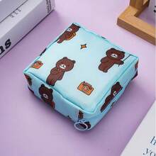 Super Cute Portable Cartoon Feminine Pad Holder Organizer Pouch, Women Girls Period Sanitary Napkin Bag For Coins, Cosmetics, Tissues And Other Small Items, Suitable For Ladies Business Trip, Travel, Students Back To School (Print Pattern Position May Vary) Holiday Camping Holiday Essentials Vacation Accessories Travel Holiday Essentials Beach Bag Travel Essentials