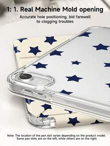 Ốp bảo vệ hai mặt bằng silicon họa tiết ngôi sao xanh dương, mặt kính acrylic trong suốt, tương thích với iPad thế hệ thứ 10 10.2/Mini 6/Mini 7/9.7 inch, Galaxy Tab A9 Plus 3+Y và máy tính bảng gập. Góc được gia cố, tự động bật/tắt màn hình, khe cắm bút cảm ứng tích hợp, chân đế đa góc. Quà tặng hàng ngày, quà sinh nhật mùa xuân. - Nhiều màu - Xem 6