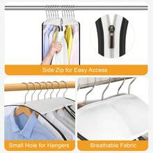 4 Pack Garment Bags With Zip, For Wardrobe, Suit Bags - 40in - View 5