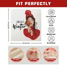 1pc/4pcs/24pcs Christmas Winter Coffee Wreath Chair Back Cover Protector, Washable Winter Dining Chair Slipcover For Home, Restaurant, Living Room, Kitchen Decor - Multicolor - View 5