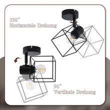 Glitzerlife Ceiling Spotlight Ceiling Lamp Black - E14 Ceiling Light 350° Swivel Ceiling Spots Vintage Metal Spotlights Living Room Lamp For Bedroom Hallway Kitchen - Without Bulb - 1 火焰 - 查看 6