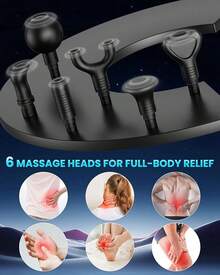 Deep Tissue Massage Gun, Portable Percussion Muscle Massager Pain Relief, Handheld Massagers With 30 Speeds  6 Attachments Back And Neck, Gifts Men Women - 黑色 - 查看 11