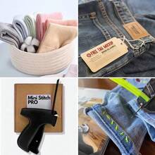 Quick Clothing Label Fastener Gun Set - Mini Pin Style Label Gun, Suitable For Sewing, Quilting, Garment Repair And Holiday Gift Wrapping - Includes 1 Label Gun, 6 Steel Pins, 500 White Plastic Pins And 500 Black Plastic Pins - For DIY, Shops And Home Use