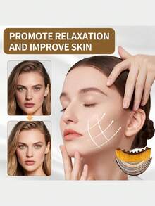 Lymphatic Contour Face Brush,Contour Face Brush For Lymphatic Drainage,Dry Lymphatic Drainage Massager,Ergonomically Designed To Fit The Skin Precisely,Foundation Brush,Concealer Brush,Blush Brush,Contour Brush,Blush Brush,Bronzer Brush,Powder Brush,Foundation Brush,Blush Brush - Brown - View 2