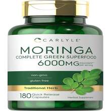 Carlyle Moringa Oleifera | 180 Capsules | Non-GMO And Gluten Free Supplement | Complete Green Superfood | From Moringa Leaf Powder - 白色的 - 查看 1