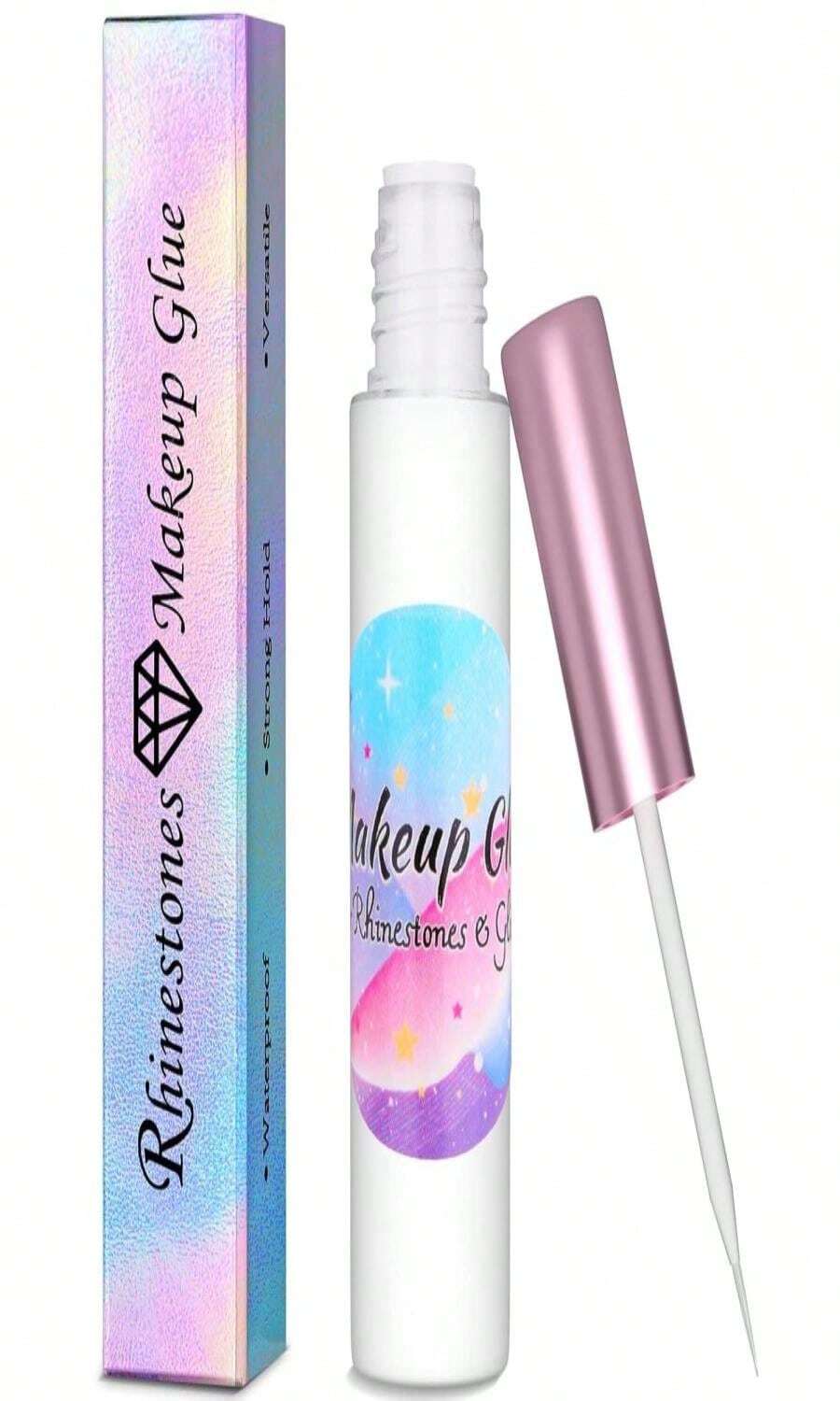 Face Makeup Glue For Rhinestones, Shynek Cosmetic Face Glitter Glue Long Lasting Waterproof Face Glue Adhesive For Eye Jewels Face Gems Rhinestone Chunky Body Glitter - ColorA - View 1