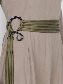 Cinturón medieval vikingo con hebillas metálicas y flecos - Accesorio de disfraz para el festival del Renacimiento, cinturón de juego de roles de Halloween para hombres y mujeres, prenda histórica lavable a mano - B - Ver 9