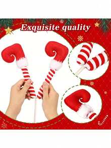 4 Stücke/1 Stück bunte Weihnachts-Bein-Anhänger, geeignet zum Dekorieren Ihres Weihnachtsbaums und Raums, Weihnachtsdekoration, gebogener Haken Stiefel Spiralfedern Kunststoff geschnittene farbige Weihnachtsornamente, saisonale Dekoration, Weihnachtsparty Dekoration