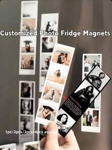 1/3/5 Piezas, Imán de nevera personalizado con foto en negro/blanco, adecuado para decoración de refrigerador, decoración de pared, decoración navideña, se puede usar como regalo de vacaciones para familiares y amigos