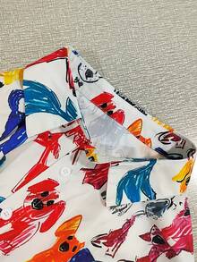 女士休闲卡通小狗印花长袖衬衫 春季款 - 黃色 - 查看 6