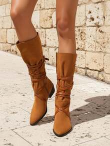 Royalfashion Low-Heeled Boots Rolizoo - Camel - View 3