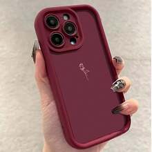 Funda Ultrafina a Prueba de Golpes y Resistente a las Manchas, Diseño Simple en Rojo Vino, Apta para iPhone 16/16Pro/16ProMax/16Plus/15/15Plus/15Pro/15ProMax, 14/14Plus/14Pro/14ProMax, 13/13Pro/13ProMax, 12/12Pro/12ProMax, 11/11Pro/11ProMax, XR/Xs/XsMax, Anti-suciedad, Regalo Minimalista y Premium para Teléfono - 1 pieza - Ver 3