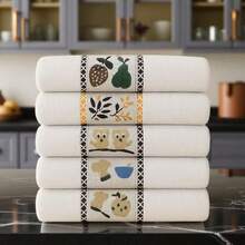 Kit Of 5 Towels, Terry Cloth/Absorption - Jacquard - 100% Cotton - 45cm X 60cm - 彩色 - 查看 2