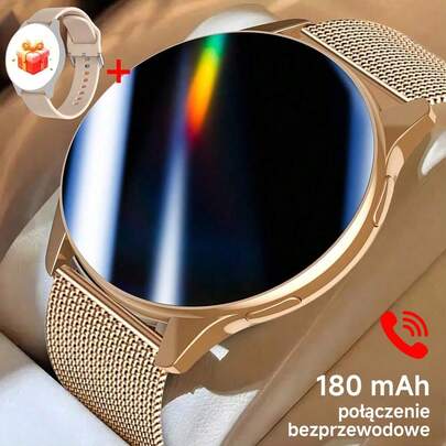 Nowy damski smartwatch z ekranem HD 1,28" z 2025 roku, wielofunkcyjny smartwatch, obsługuje asystenta głosowego AI/przypomnienia o powiadomieniach/połączenia bezprzewodowe, monitor aktywności z prognozą pogody/krokomierzem/zarządzaniem sportem, modny design, prezent na Dzień Matki