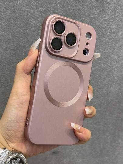 Modny magnetyczny matowy miękki futerał na telefon, kompatybilny z 'em 17 Pro Max, 17 Pro, 17 Air, 17, 16, 15, 14 Plus, 13, 12, 11 Pro Max, szklany obiektyw, obsługuje ładowanie bezprzewodowe