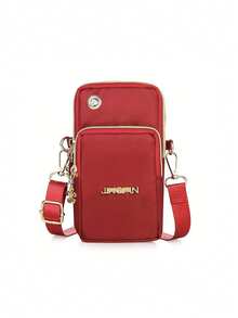 Outdoor Sports Casual Bag, Fashion Zipper Wallet, Women Casual Clutch Multifunctional Phone Bag Wristlet, Women Small Crossbody Bag, Multi-Zipper Metal Decor Phone Shoulder Bag, Portable Handbag, Arm Bag, Hot-Selling Linen Phone Bag