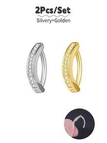 1/2/3pcs Fashionable Sexy Single Row Rhinestone Navel Ring, Women Belly Button Piercing Jewelry