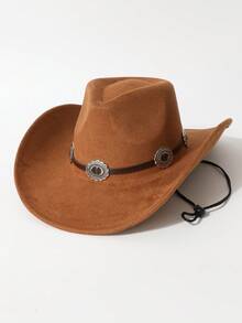 1 Peça Corrente Decorativa de Cintura de Moda Feminina, Chapéu de Cowboy de Alta Qualidade, Estilo Ocidental Europeu e Americano, Chapéu Fedora Minimalista da Moda, Unissex, Adequado para Uso Diário, Festas, Eventos de Temática Ocidental, Reuniões, Cosplay, Cerimônias de Formatura, Bailes de Máscaras, Festivais, Comemorações de Aniversário, Festivais de Música, Caminhadas - cartola - Visão 5