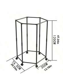 1pc 6-Tier Hexagon Clothes Drying Rack - Thickened Iron Frame, Floor Standing Double Layer Garment Rack, Suitable For Bedroom, Dorm And Balcony, Can Hold Multiple Clothing Items, Commercial Clothing Display Rack, Household Laundry Storage, Convenient Drying Rack - Multicolor - View 13