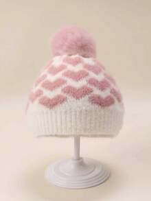 1 pezzo Berretto neonato a forma di cuore, adatto per neonati, bambini e bebè, stile Y2K, cuffia per l'ospedale, adatto per il riscaldamento e la protezione quotidiana di bambini maschi e femmine, accessorio per esterni - Multicolore - Visualizzare 3