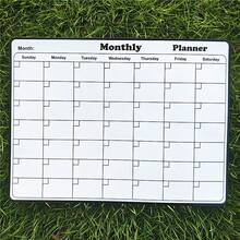 1pc Magnetic Refrigerator Calendar Dry Erase Board Planner, Weekly & Monthly Plan, Office Supplies, Rubber, Reminder Memo Board For Home And Office Use,School Supplies,Back To School