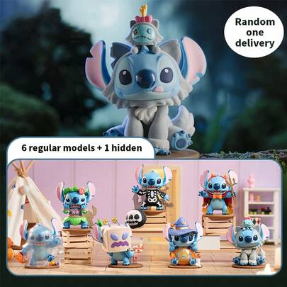 Miniso Disney Stitch's Wacky Diary 1.0 Series Figures, High - Quality PVC Material, Exquisitely Carved Stitch's Various Wacky Expressions And Unique Costume Details, 6 Regular Styles + 1 Hidden Style, Add A Fun Atmosphere To Your Desktop, A Must - Have Item For Disney Fans' Play Collection(1 PC,Random Delivery)