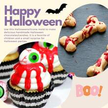 Halloween Silicone Molds - 3D Bone & Eyeball Moulds For Chocolate, DIY Halloween Candy, Gummy & Cake Decoration
