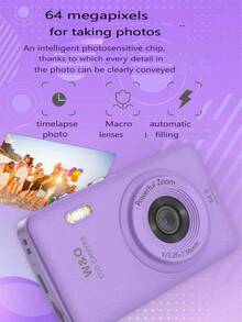 2025 New 1080P FHD Digital Camera With 32GB Card, Compact Small Cheap Cameras, Rechargeable Photography Camera, 48MP Auto Focus Camera, Puzzle Game,Very Suitable For Entry-Level Novice Photography And Video Recording Enthusiasts. Budget-Friendly Holiday Gift (Thanksgiving, Christmas, Halloween) - Màu tím - Xem 3