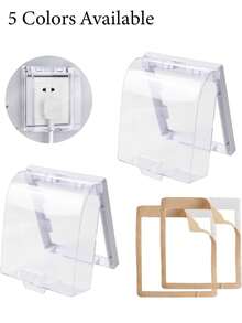 Waterproof Outlet Cover, Durable Transparent Waterproof Junction Box, Waterproof Switch Outlet Cover, Transparent Self-Adhesive Waterproof Outlet Cover - Splash-Proof Protection For Outlets And Switches, Transparent Plastic Compartment For Easy Cable Management, Battery-Free, Outdoor Electrical Accessory | Transparent Cover Design