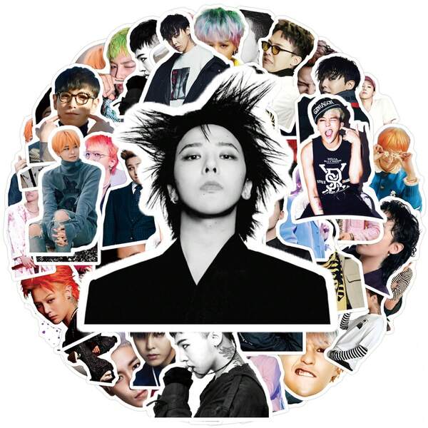 55 pièces Autocollants graffiti KPOP GD Quan Zhilong, chanteur coréen KPOP, pour ordinateur, tasse à eau, téléphone portable, étanches