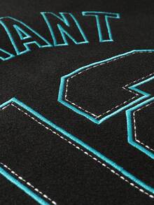 Men's Black Baseball Jacket High End Embroidered Leather Fashionable Street Style Sportswear Casual Classic Retro Sportswear Patchwork Long Sleeved Hip-Hop Motorcycle Jacket, Grunge, Fall/Winter